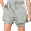 Haloumoning Boys 2 in 1 Running Shorts with Liner and Phone Pockets 5-14 Years