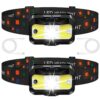 Headlamp Rechargeable,1200 Lumen Ultra Bright LED Head Lamp Flashlight with White Red Light, 2 Pack Motion Sensor Waterproof Headlight, 8 Modes Lights for Outdoor Camping...