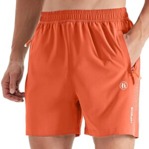 HIFEOS Mens Athletic Shorts -Running, Tennis Gym Workout Shorts for Men 5"/7"/9"- Comfort, Lightweight, 3 Zippered Pockets