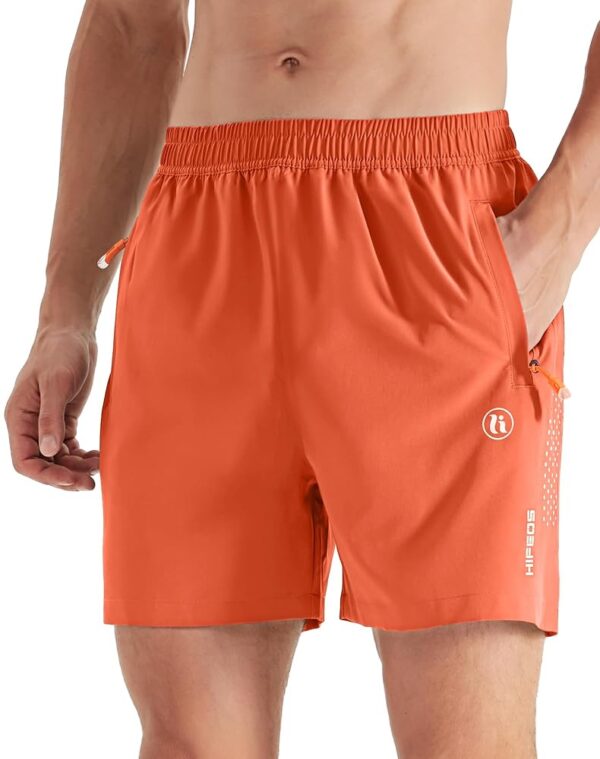 HIFEOS Mens Athletic Shorts -Running, Tennis Gym Workout Shorts for Men 5"/7"/9"- Comfort, Lightweight, 3 Zippered Pockets