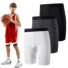 Hoolerry 3 Pcs Youth Boys Compression Shorts Athletic Underwear Sports Performance Boxer Briefs Spandex Underwear for Running