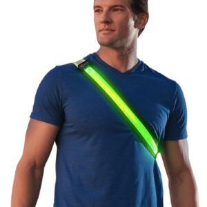 ILLUMISEEN LED Reflective Belt Sash | High Visibility LED Lights with 2 Lighting Modes | Adjustable Quick Release Buckle | USB Rechargeable, No Batteries Needed | Weatherproof...