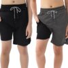 IRELIA 2 Pack Boys 2 in 1 Running Shorts Kids Box Brief Liner Compression Active Sports Shorts