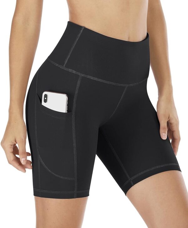 IUGA Biker Shorts Women 6" Workout Shorts Women with Pockets High Waisted Yoga Running Gym Spandex Compression Shorts