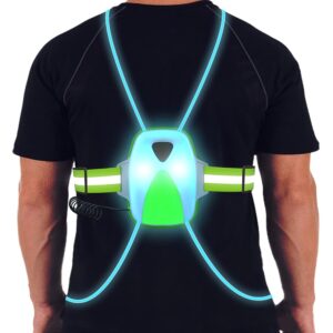 Labeol LED Reflective Running Vest with High Visibility Front Safety Light,6 Bright Colors Lights for Runners,USB Rechargeable Reflective Accessories for Men/Women...