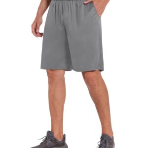 LalaHooK Basketball Gym Mens Shorts - Athletic Quick Dry Black Workout Shorts with Pockets for Casual Running Activewear