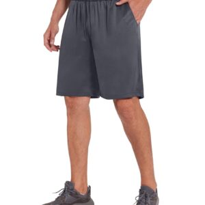 LalaHooK Basketball Gym Mens Shorts - Athletic Quick Dry Black Workout Shorts with Pockets for Casual Running Activewear