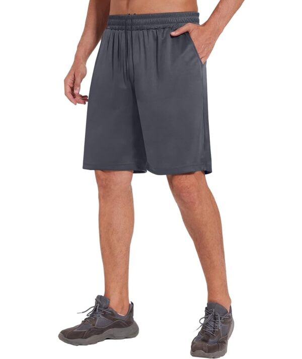 LalaHooK Basketball Gym Mens Shorts - Athletic Quick Dry Black Workout Shorts with Pockets for Casual Running Activewear