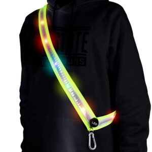 LED Night Running Gear High Visibility LED Flashing Sash Outdoor Running Cycling Hiking Jogging Rechargeable Illuminating Gear for Men and Women Night Safety Walking Gear