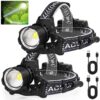 LED Rechargeable Headlamp, 190000 Lumens Super Bright Head Lamp with 3 Modes and IPX7 Waterproof USB Headlamps for Adult Rechargeable, 180° Adjustable, Suitable for Outdoor...