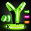 LED Reflective Vest Running Gear Set,USB Rechargeable Light Up Running Vest for Runners Night Walking with Waterproof Phone Bag,High Visibility Armband,Adjustable Waist&Shoulder...