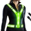 LED Reflective Vest Running Gear, USB Rechargeable LED Light Up Vest High Visibility with Adjustable Waist/Shoulde