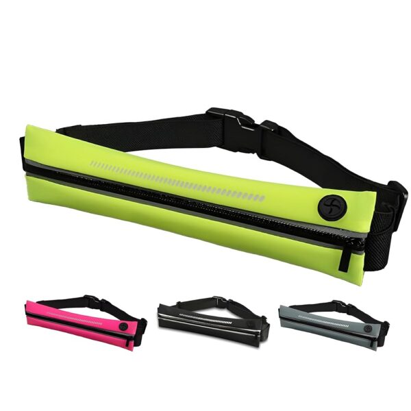 Lightweight Running Belt - Ergonomic Single or Double for Man and Woman - Perfect for running, training, sports (Single, Neon Yellow) designed for carrying Phone, Keys & Essentials