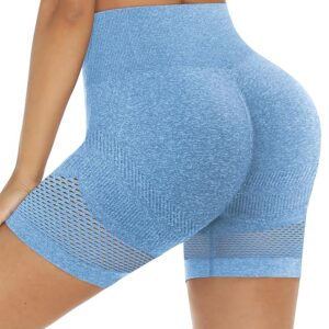 LouKeith Womens Workout Shorts Butt Lifting Gym Shorts High Waisted Seamless Yoga Biker Running Athletic Shorts