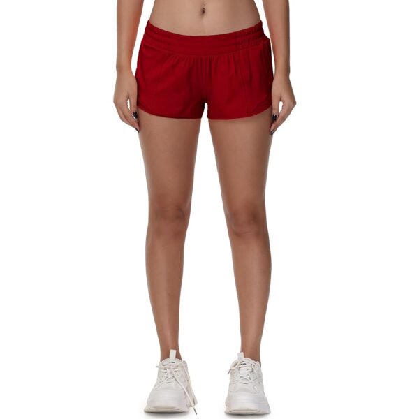 MCEDAR Women's Running Shorts Low Waisted 2.5"，Lightweight Active Workout Quick Dry Gym Athletic Sports Shorts Zip Pocket