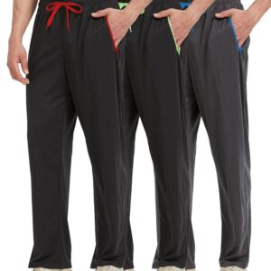 Men’s Athletic Pants with Zipper Pockets Open Bottom Lightweight Sweatpants, for Workout, Running, Gym, Training