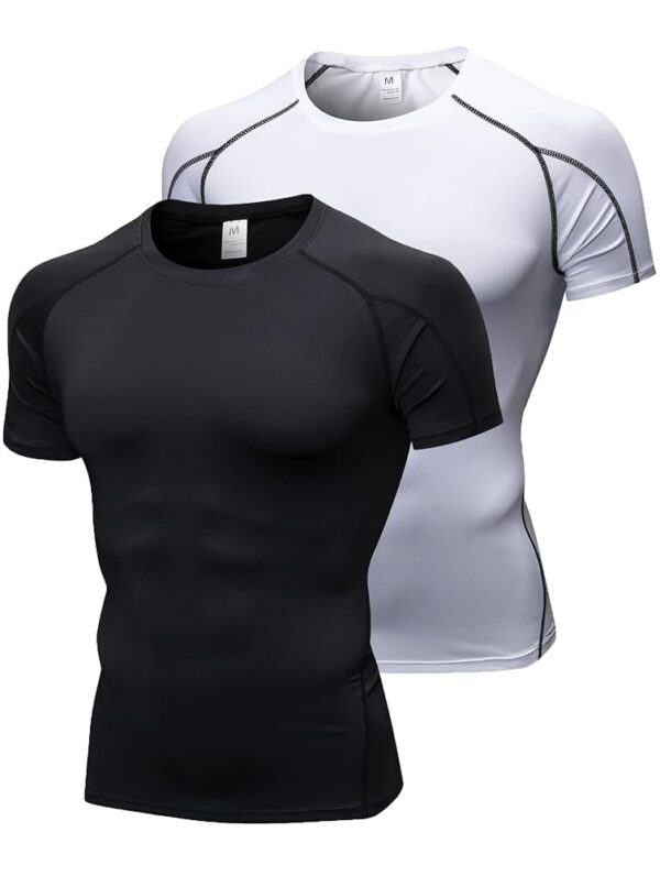 Men's Compression Shirts Short Sleeve Workout Shirt Cool Dry Undershirts Baselayer Sports T Shirts Gym Running Tops