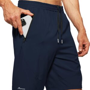 Men's Running Shorts with Zipper Pockets Lightweight Workout Shorts for Men Athletic Gym Casual