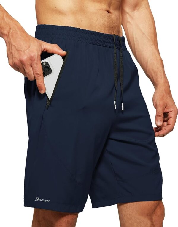 Men's Running Shorts with Zipper Pockets Lightweight Workout Shorts for Men Athletic Gym Casual