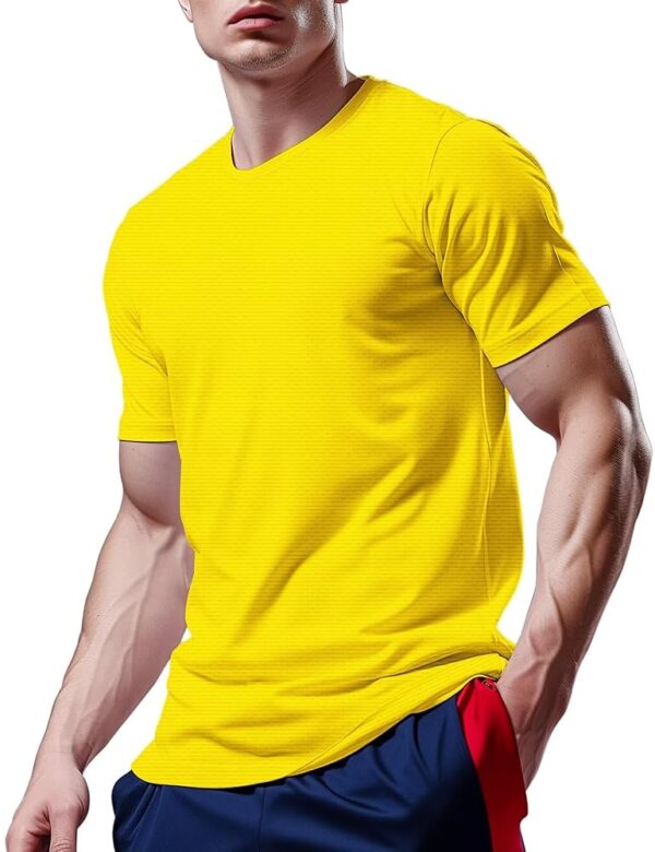 Mens Workout Shirts Dry Fit, Mens Running Shirt Athletic Shirts Moisture Wicking Crew Neck Gym T-Shirts Short Sleeve