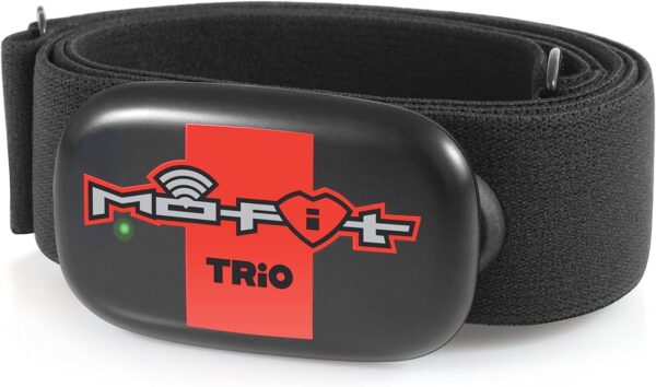 Mo-Fit Trio - Heart Rate Monitor Chest Strap/HRM for Apple, Android, Peloton, Garmin, Polar, Wahoo, Strava, Zwift, ANT+, 5.3 kHz Gym Equipment, and Most Bluetooth 5.0/4.0...