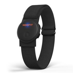 moofit HW401 Heart Rate Monitor Armband, IP67 Waterproof, Support Bluetooth/ANT+, Rechargeable Optical Heart Rate Sensor Bracelet Works with Wahoo, Strava, Elite HRV