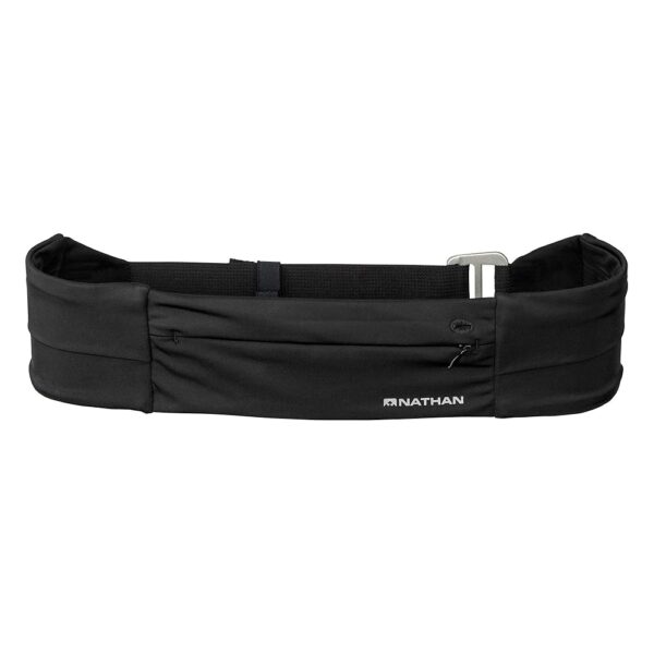 Nathan Zipster Fit Running Belt. Adjustable, Bounce Free Waist Pack. Pockets with Zippers. Runners Fanny Pack. Fits All iPhones, Android, Samsung etc. One-Size-Fits-All. for Men...