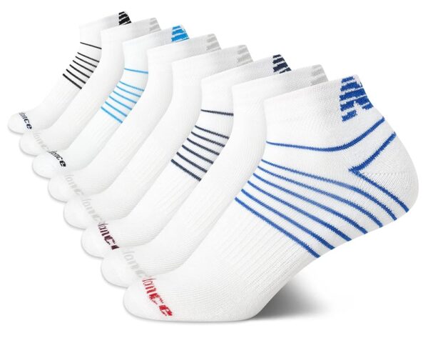 New Balance Boys' Quarter Socks - 8 Pack Performance Cushion Comfort Socks - Athletic Quarter Socks for Boys (4-12)