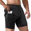 NIMOJIRO Men's 2 in 1 Running Shorts Workout Athletic Training Gym Outdoor Sports Shorts