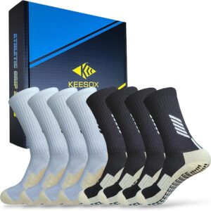 Non-Slip Athletic Grip Socks, Kids/Youth/Adult Anti-Slip Socks for Soccer, Basketball, Running, Football