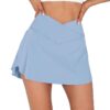 ODODOS Women's Tennis Skirts with Pockets Crossover High Waist Built-in Shorts Athletic Golf Skorts