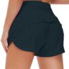 Origiwish Women's High Waisted Running Shorts with Liner Quick Dry Athletic Workout Shorts Zipper Pockets