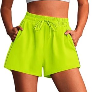 PINSPARK Running Shorts for Women Quick Dry Athletic Short High Wasit Pockets