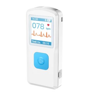 Portable ECG Monitor EKG Monitor Equipped with LCD Screen and Storage Record ECG and Heart Rate Anytime and Anywhere Instant Result in 10 Seconds Compatible with Smartphone and...