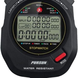 Professional Timer Stopwatch, Digital Sports Stopwatch with Countdown Timer, 100 Lap Memory, 0.01 Second Timing,Water Resistant,Multi Functional Stopwatch for Swimming Running...