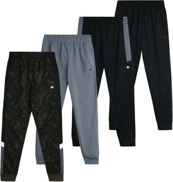 RBX Boys' Sweatpants - 4 Pack Active Tricot Warm-Up Jogger Track Pants (Size: 4-20)