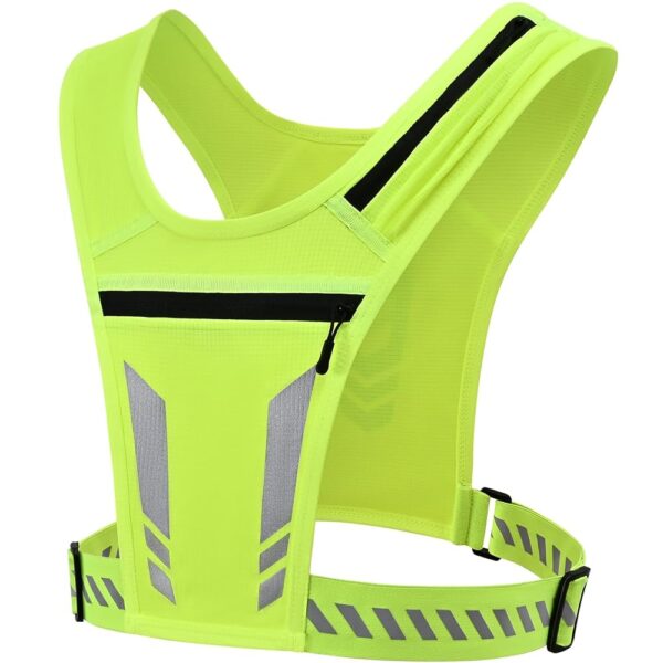 Reflective Vest Chest Phone Holder, Adjustable Hydration Training Workout Gear for Nighttime Running Biking Motorcycle Dog Walking