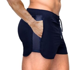 Rexcyril Men's Running Workout Shorts Quick Dry Gym Bodybuilding Athletic Shorts with Pockets