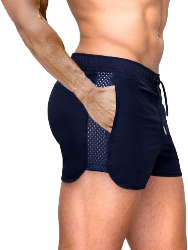 Rexcyril Men's Running Workout Shorts Quick Dry Gym Bodybuilding Athletic Shorts with Pockets