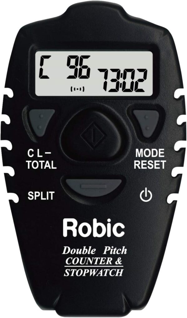 Robic M469 Dual Pitch Counter with Stopwatch- Tracks 2 Pitchers Counts on one Display with High Precision Baseball Stopwatch, Black