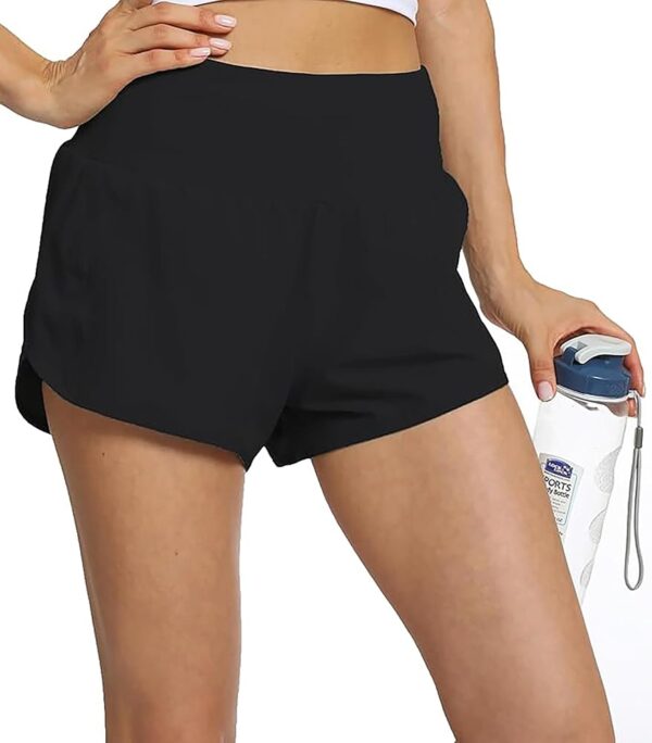 Rrosseyz Running Shorts for Women with Liner-Trendy High Waist Athletic Women Workout Shorts for Gym Sports