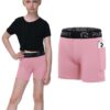 Runhit 4" Youth Girls Volleyball Shorts Spandex Girls Compression Shorts Biker Dance Kids Gymnastics Shorts with Pockets