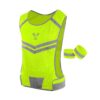 Running Reflective Vest with Inside Pocket and 2 Bands, High Visibility Reflective Running Gear Safety Vest Straps for Men Women Kids for Night Running Walking Cycling