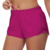 Running Shorts for Women Athletic Shorts Quick-Dry Gym with Zipper Pockets Workout Sports Shorts