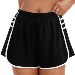 Running Shorts for Women High Waisted Athletic Shorts Quick Dry Flowy Workout Pleated Butterfly Short with Pockets