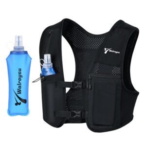 Running Vest for Women & Men, Adjustable Elasticated Sternum Straps Vest with 500ml Soft Flask, Fast and Free Reflective Running Vest, Designed for Running Marathon Trail Race...