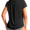 SANTINY Short Sleeve Workout Tops for Women Loose Fit Yoga T-Shirts Lightweight Breathable Running Athletic Tee Shirts