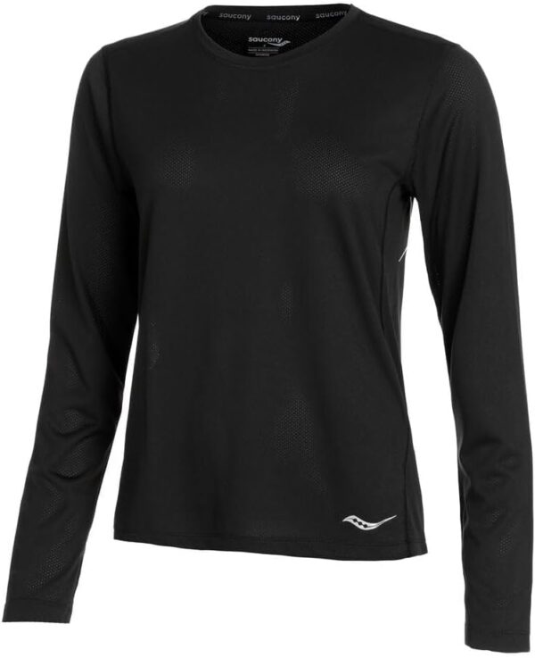 Saucony Stopwatch Long Sleeve T-Shirt for Women - Crew Neckline, Straight Hemline, Pull-On Style