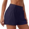 SILKWORLD Womens Shorts High Waisted Running Shorts Quick Dry Athletic Workout Shorts with Liner Zipper Pockets