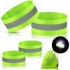 Skylety 4 Pieces Reflective Bands High Visibility Reflector Bands Reflective Straps Tape Bracelets Reflective Running Gear for Women Men Running Cycling Walking Arm Wrist Ankle Leg